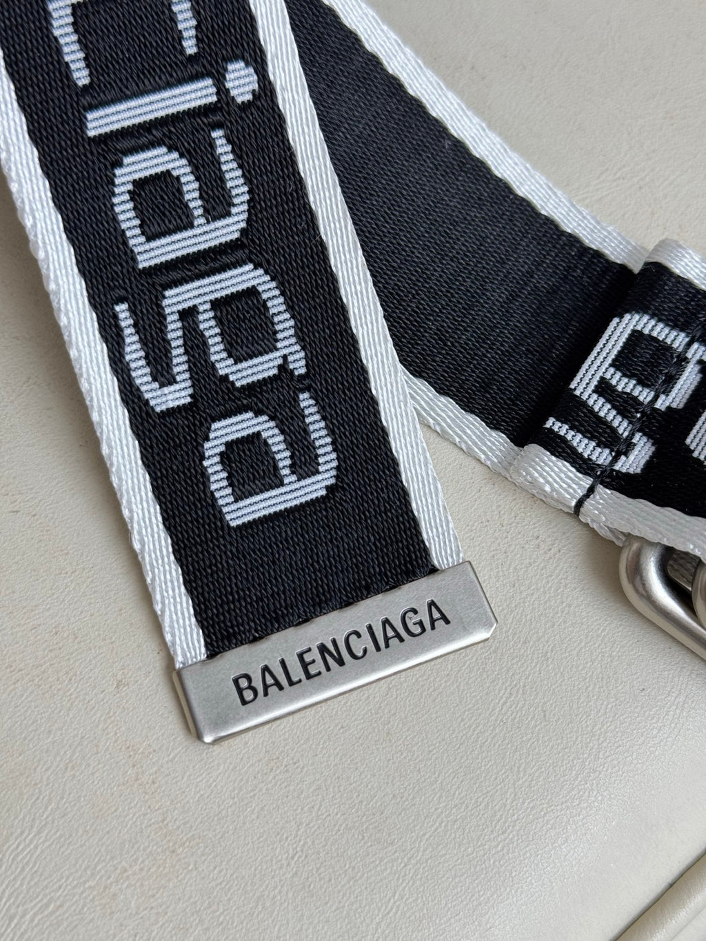 Balenciaga 7944852AA381090 Black & White Designer Belt - detail image 6