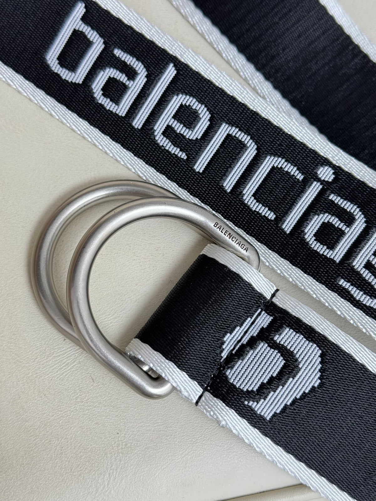 Balenciaga 7944852AA381090 Black & White Designer Belt - detail image 5