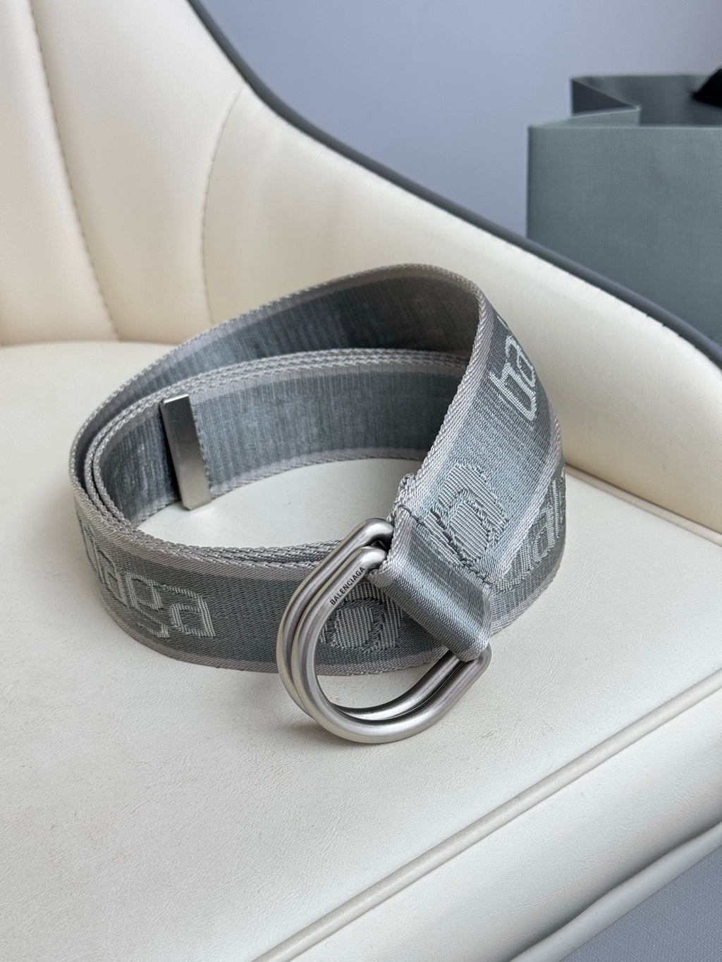 Balenciaga 7944852AA381461 Charcoal Gray & Gray Designer Belt
