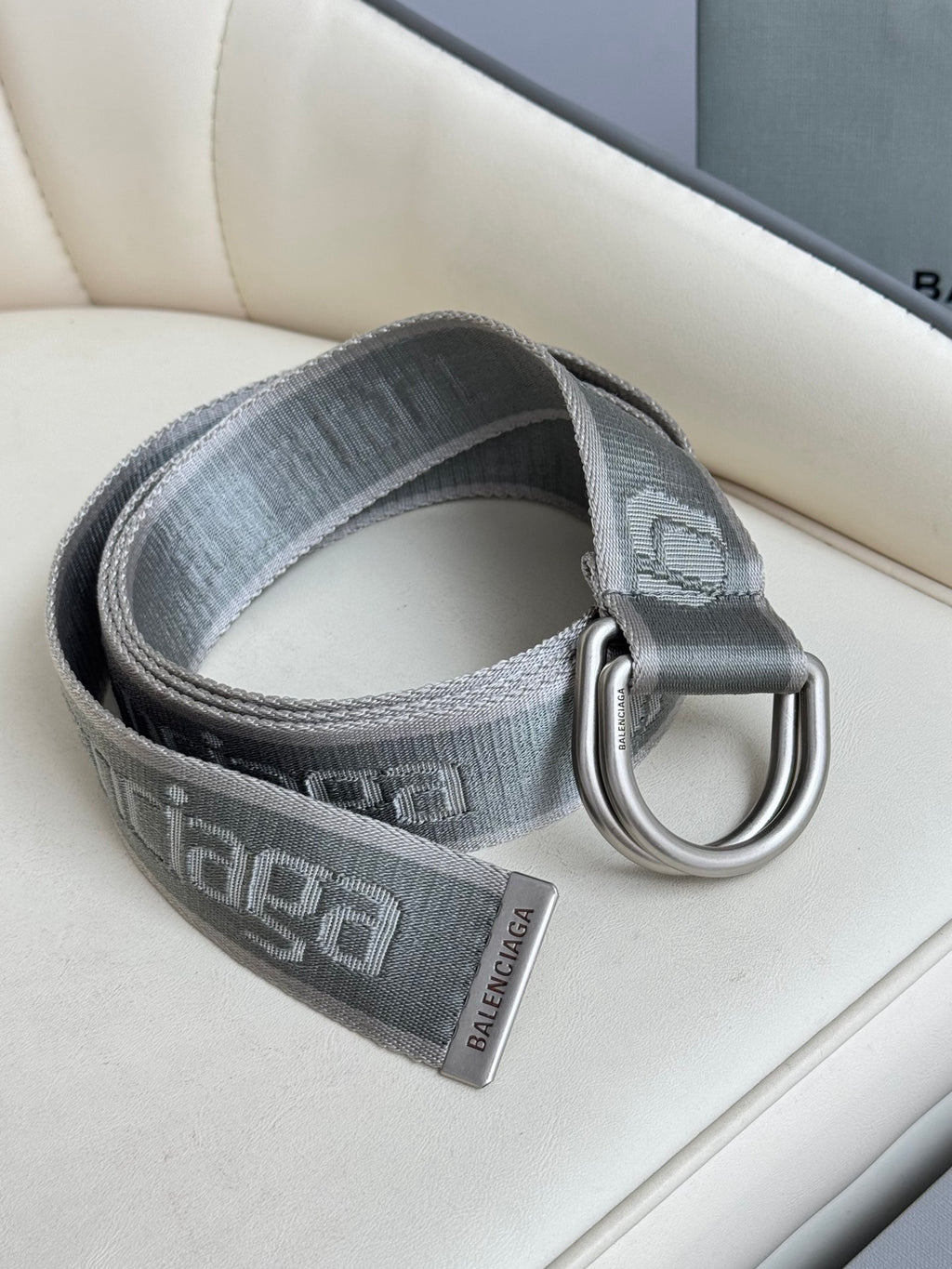 Balenciaga 7944852AA381461 Charcoal Gray & Gray Designer Belt - detail image 2