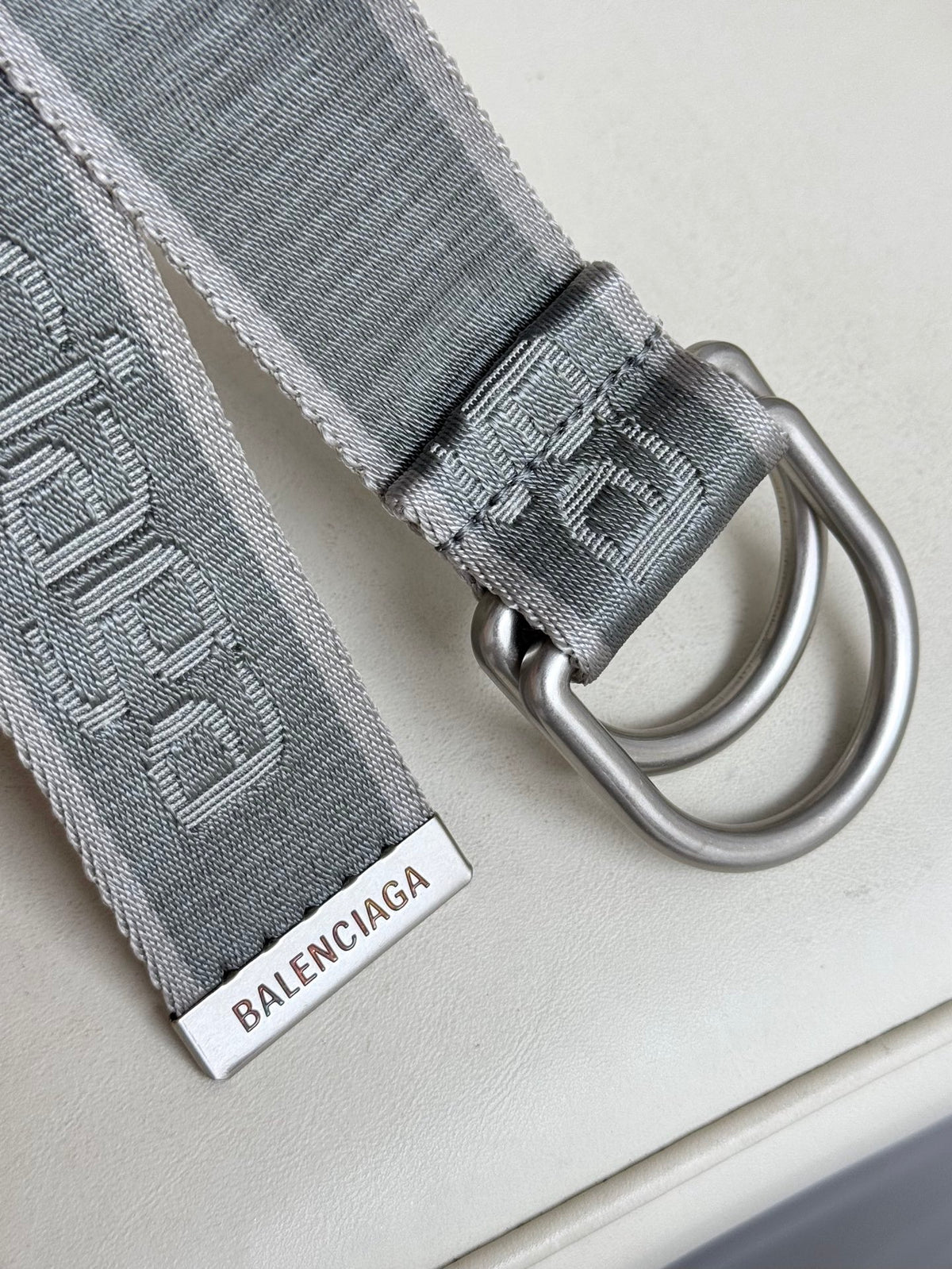 Balenciaga 7944852AA381461 Charcoal Gray & Gray Designer Belt - detail image 6