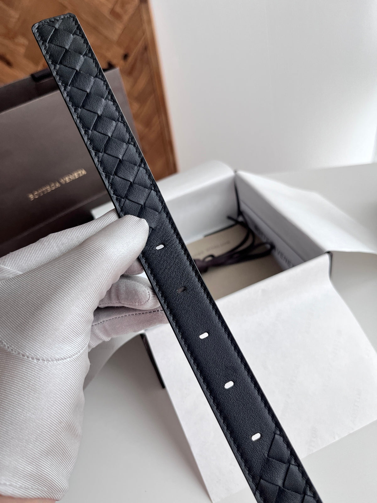 Bottega Veneta 826771V5N211019 Black & Gold Designer Belt - detail image 6