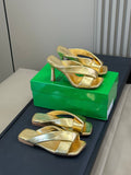 Bottega Veneta Green & Gold Sandals EU 35-41