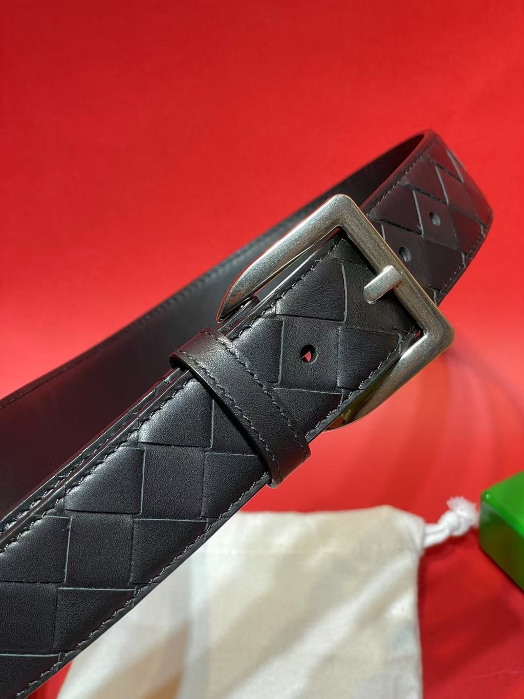 Bottega Veneta 826771V5N211019 Black & Silver Designer Belt - detail image 2