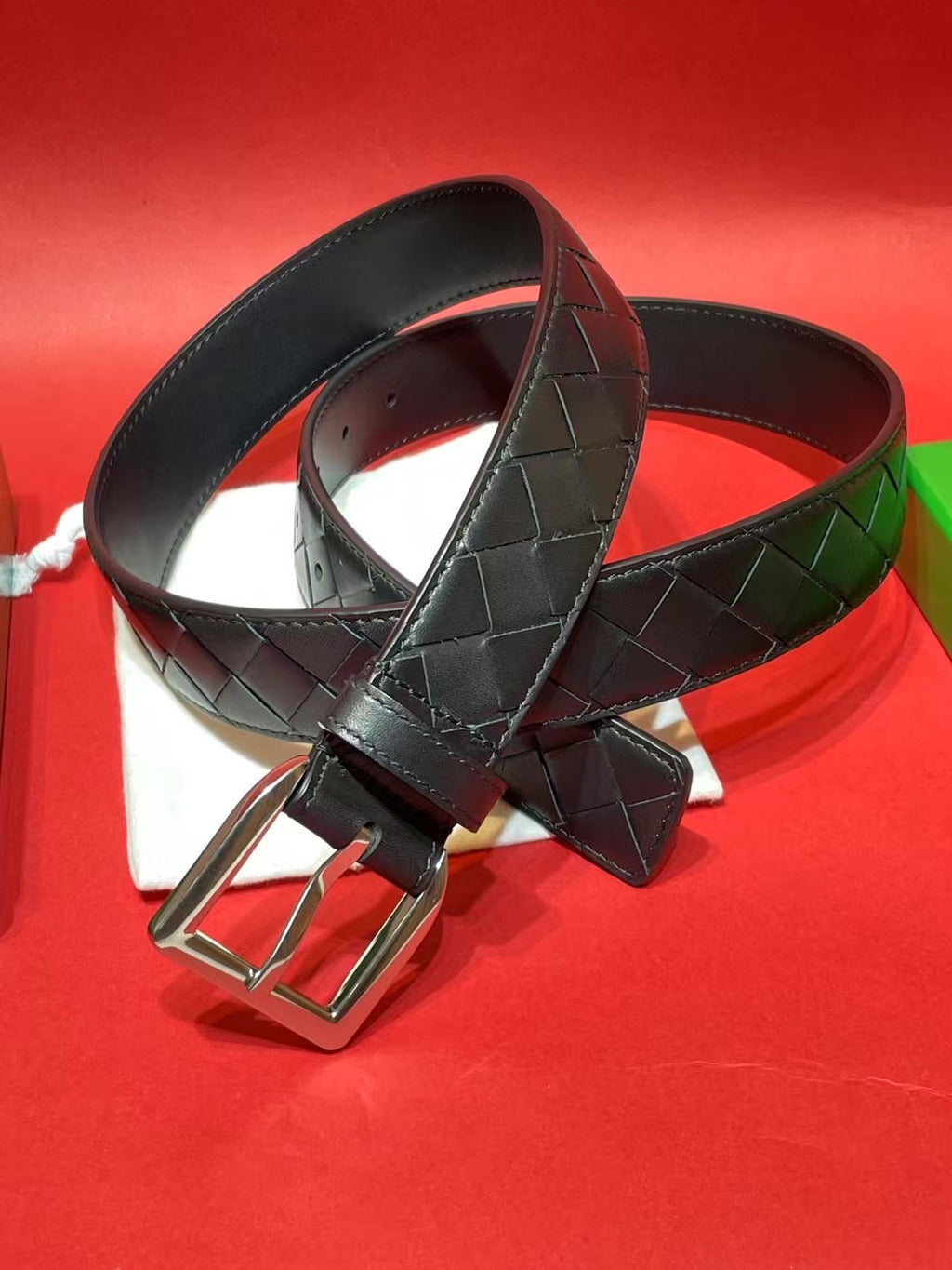 Bottega Veneta 826771V5N211019 Black & Silver Designer Belt - detail image 4