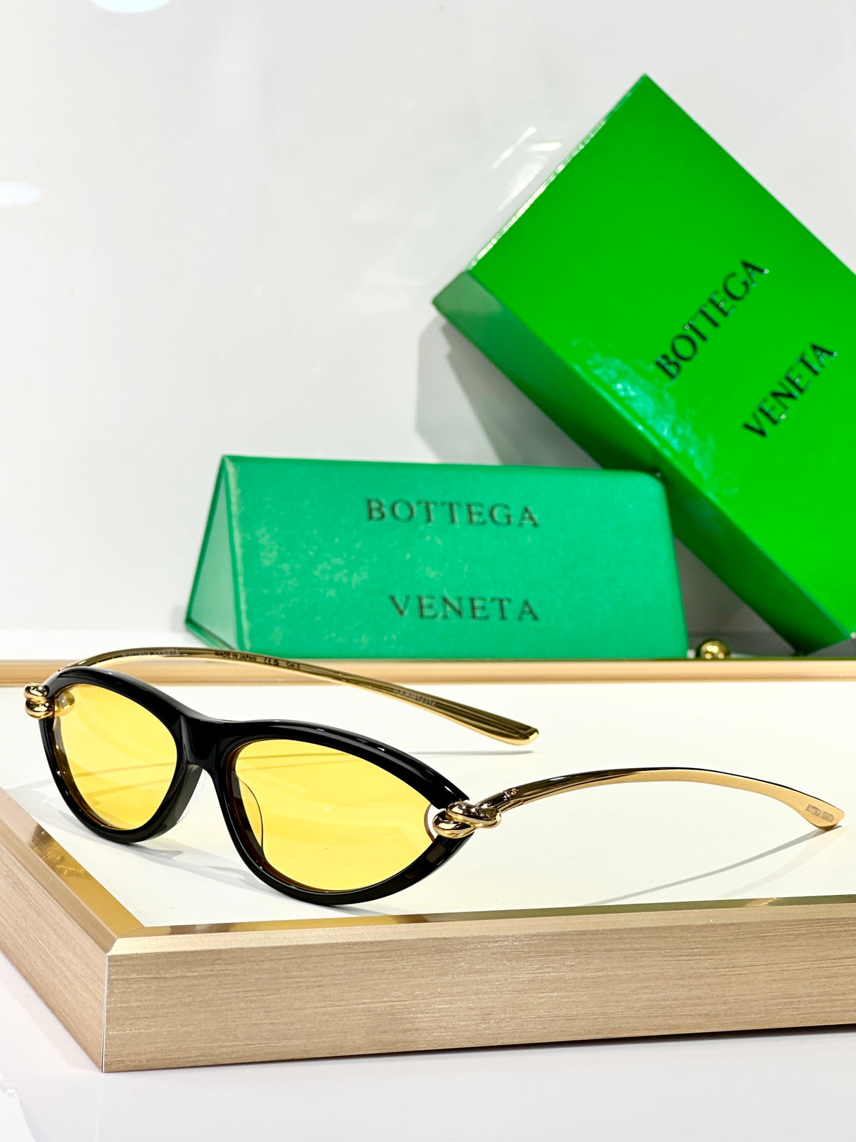 Bottega Veneta BV1390S Green Designer Sunglasses 56-14-145 mm - detail image 6