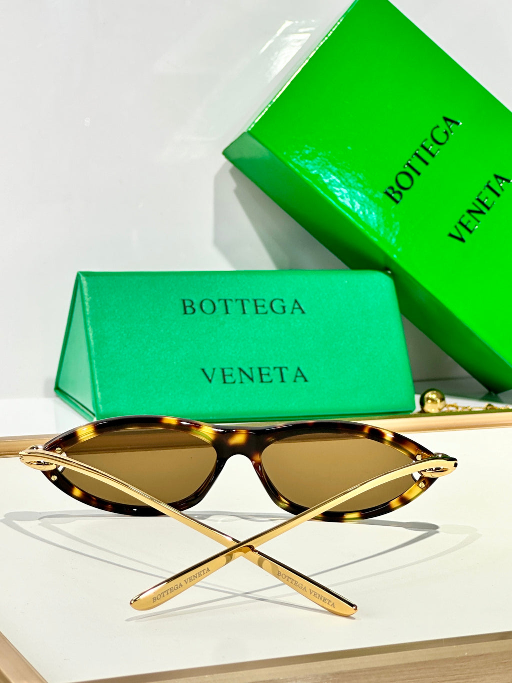 Bottega Veneta BV1390S Green Designer Sunglasses 56-14-145 mm - detail image 8
