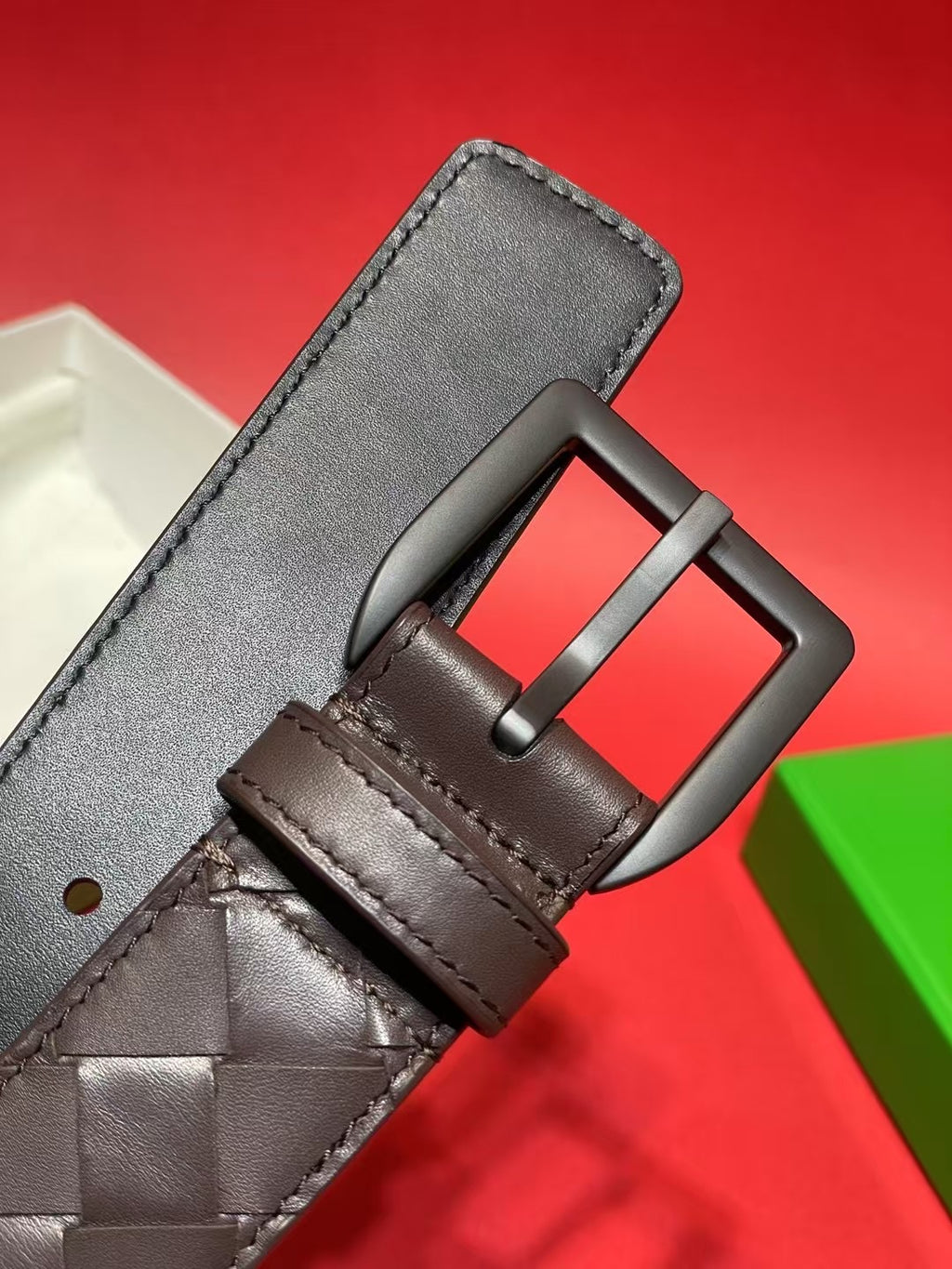 Bottega Veneta 826771V5N211019 Brown & Gray Designer Belt - detail image 6