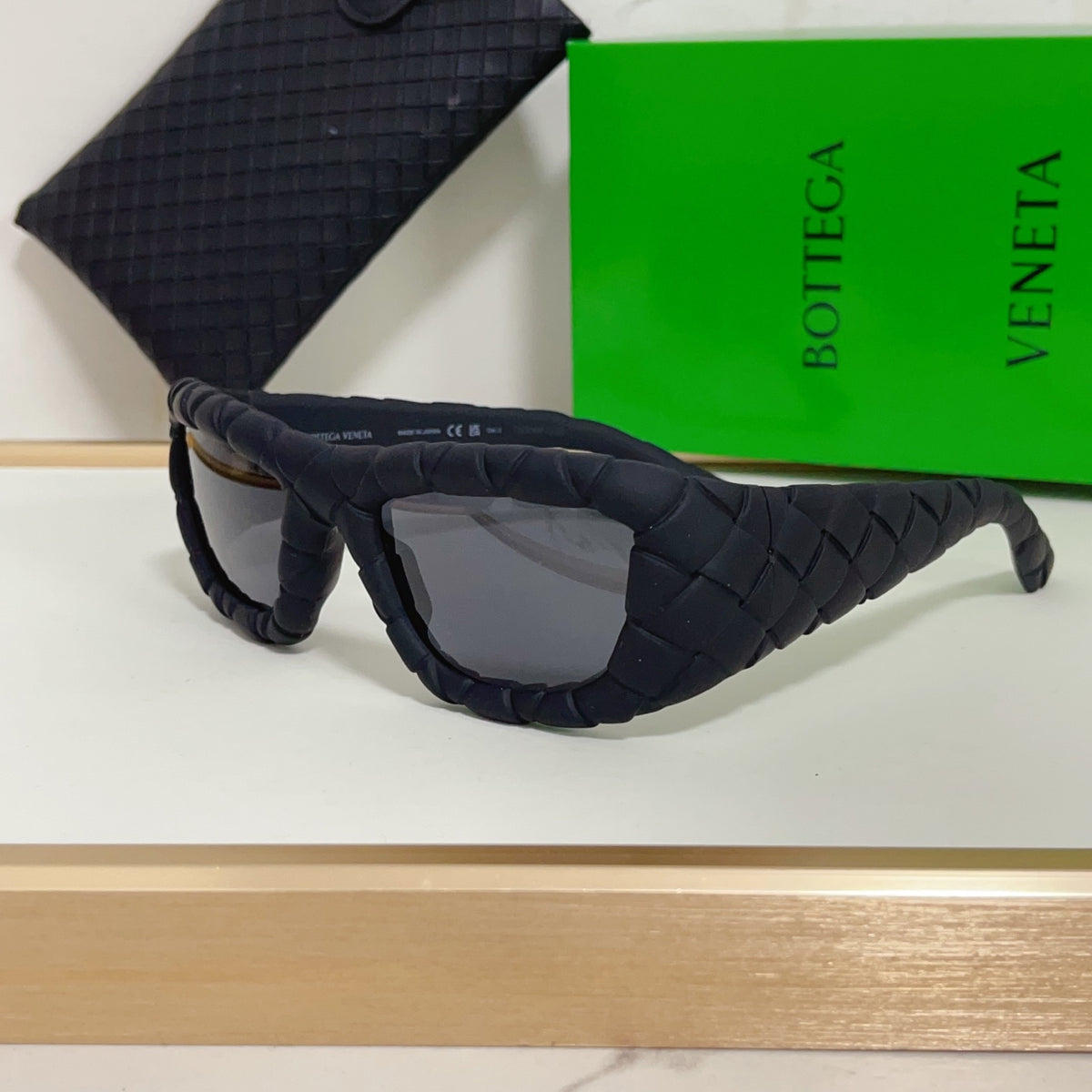 Bottega Veneta BV1303S Green & Rose Gold Designer Sunglasses 56-13-130 mm - detail image 4