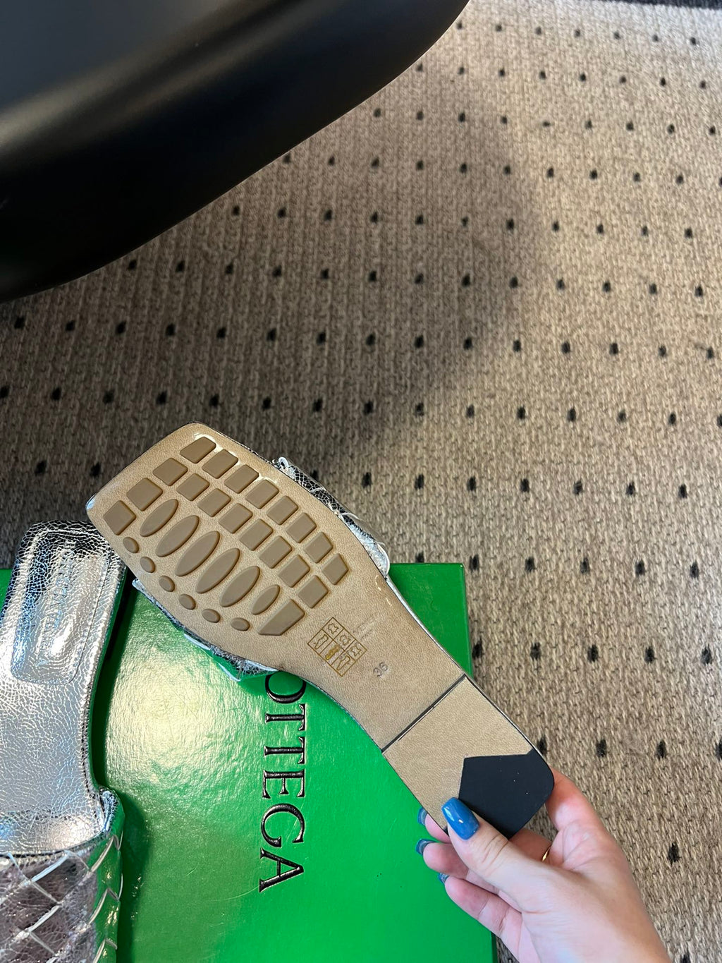 Bottega Veneta Brown & Green Slides EU 35-41 - detail image 4