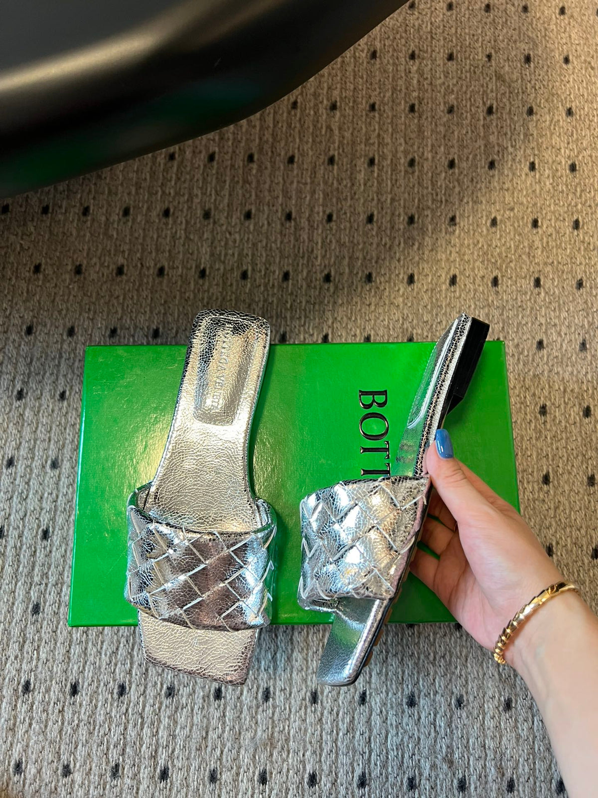 Bottega Veneta Brown & Green Slides EU 35-41 - detail image 3