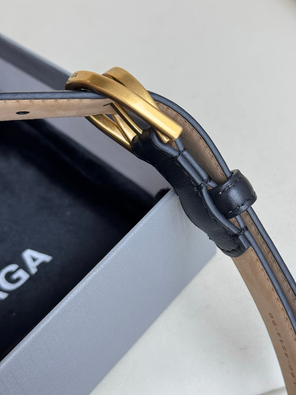 Balenciaga 8279472AB Black & Gold Designer Belt - detail image 7
