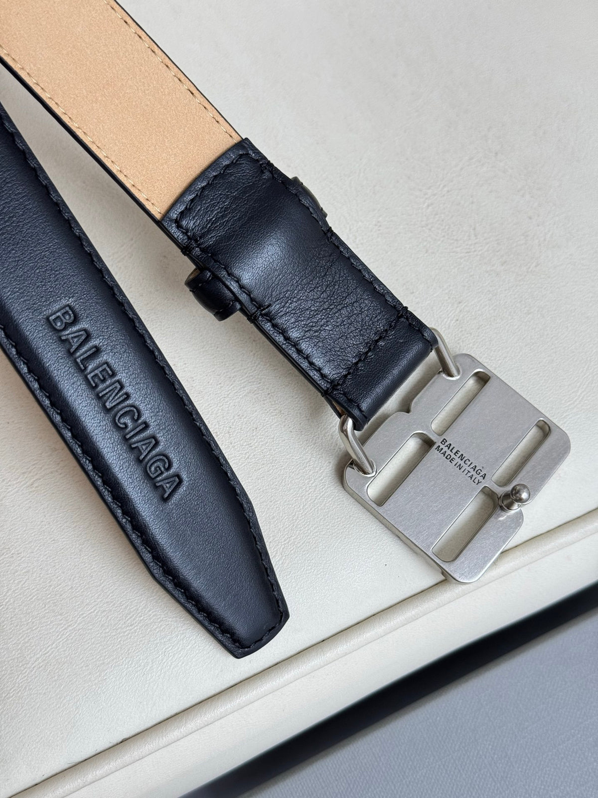 Balenciaga BALENCIAGA2025 Black & Silver Designer Belt - detail image 6