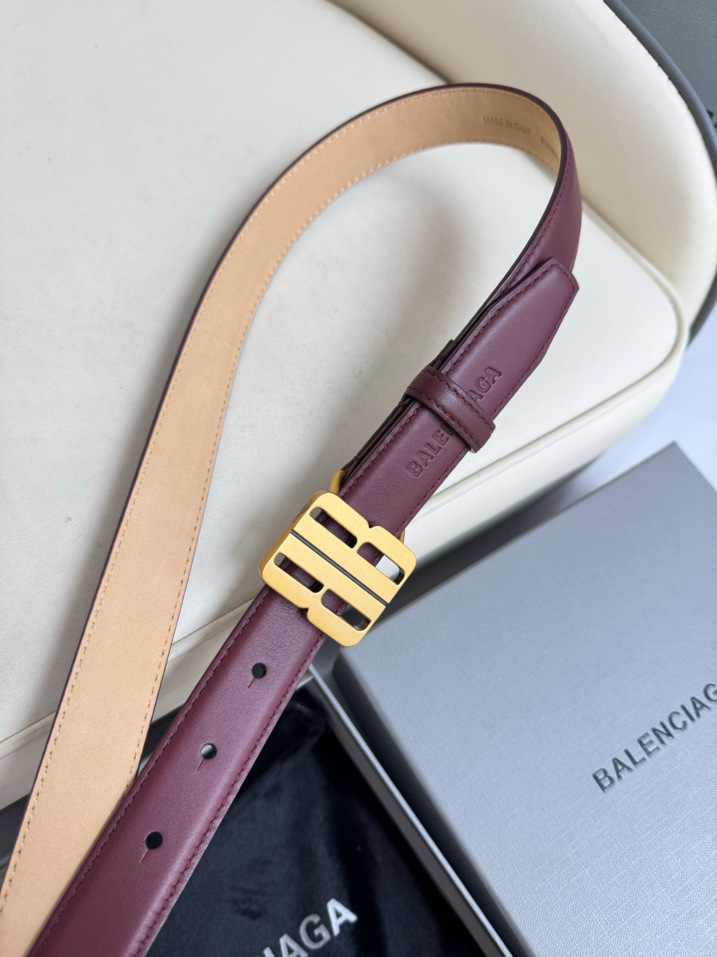 Balenciaga BALENCIAGA2025 Burgundy & Red Designer Belt - detail image 7
