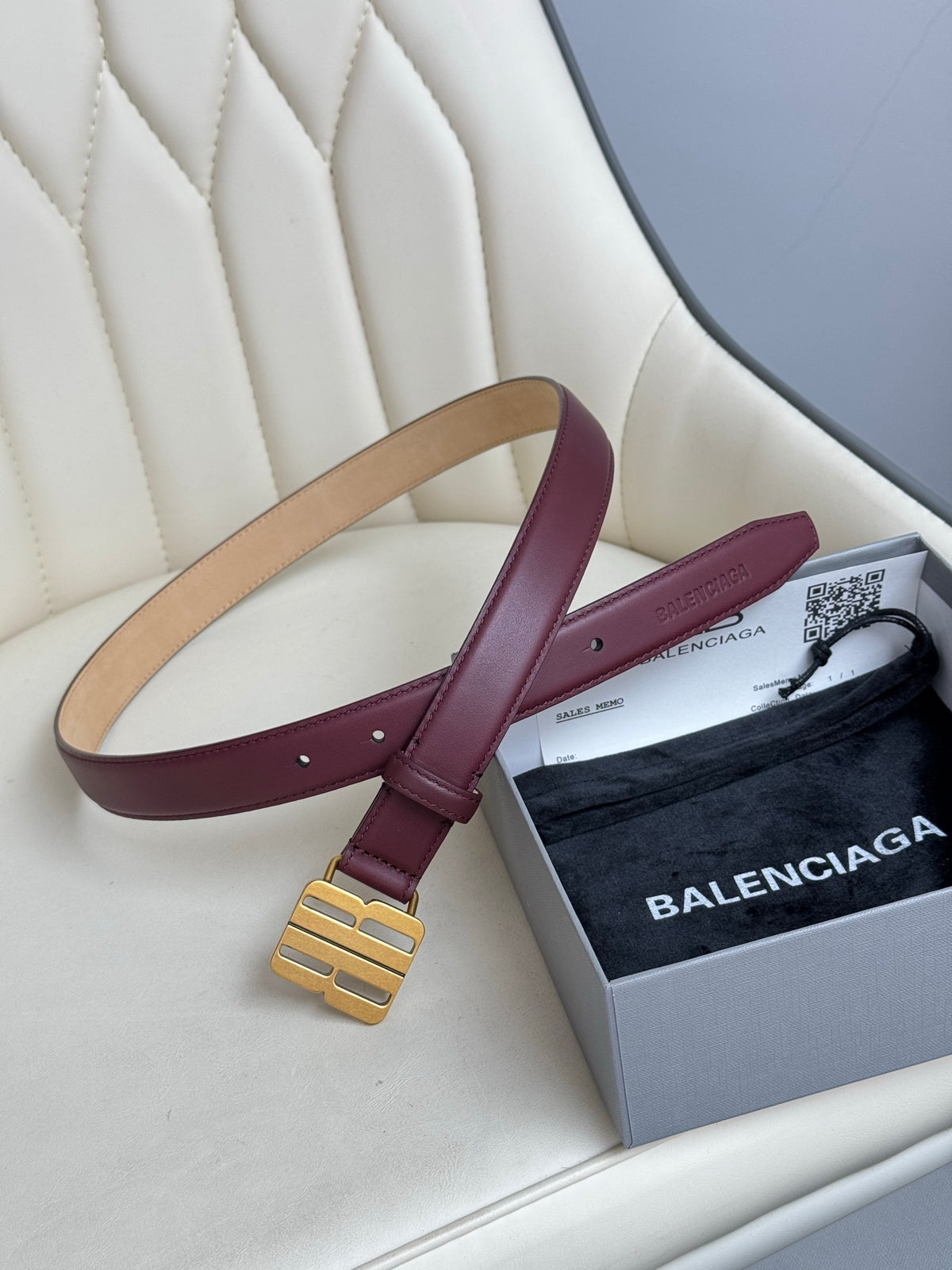 Balenciaga BALENCIAGA2025 Burgundy & Red Designer Belt - detail image 3