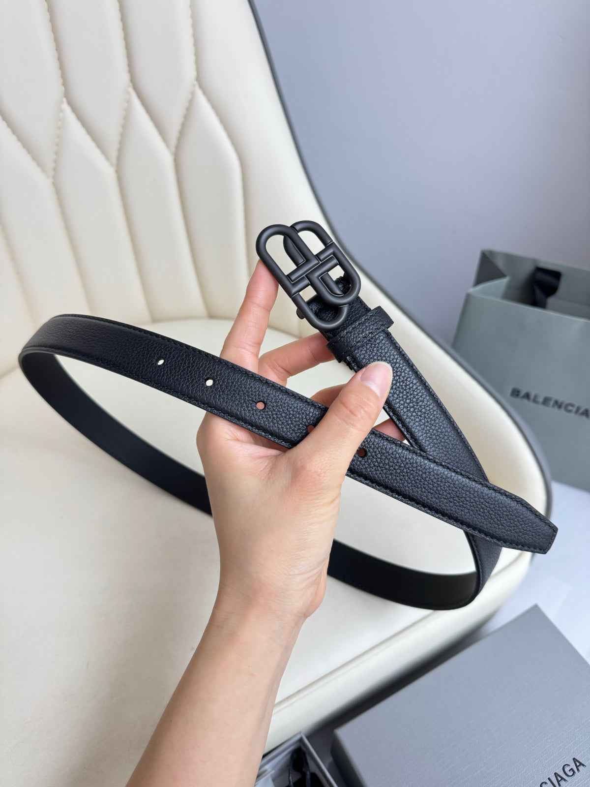 Balenciaga 58169015YVM1000 Black Designer Belt - detail image 2
