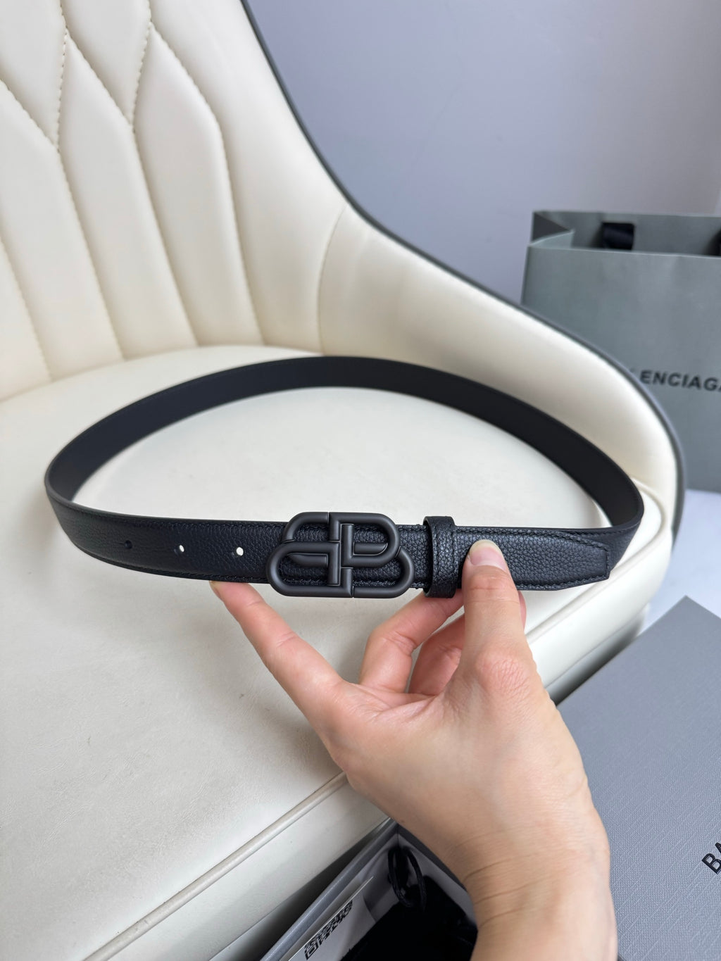 Balenciaga 58169015YVM1000 Black Designer Belt - detail image 8