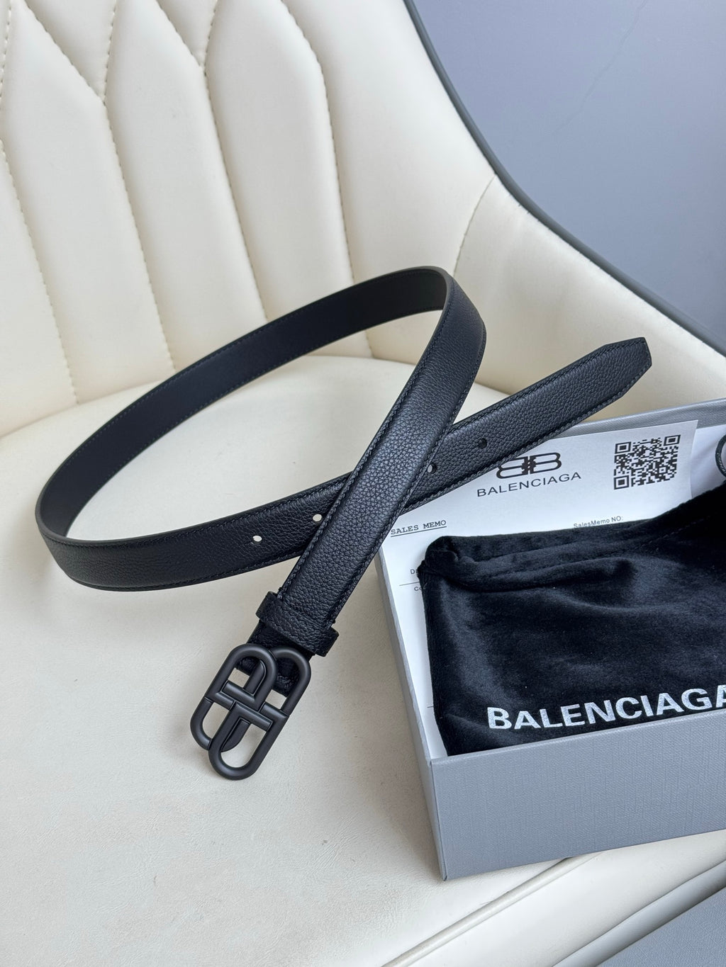 Balenciaga 58169015YVM1000 Black Designer Belt - detail image 3