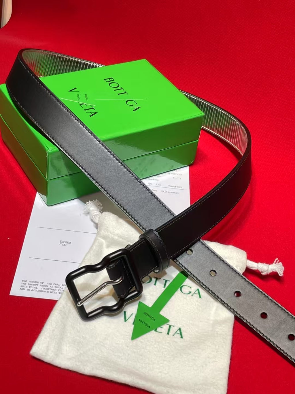Bottega Veneta Black & Silver Designer Belt - detail image 4