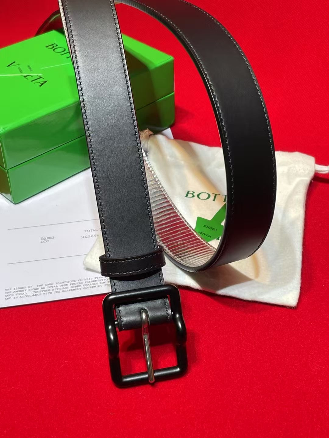 Bottega Veneta Black & Silver Designer Belt - detail image 3