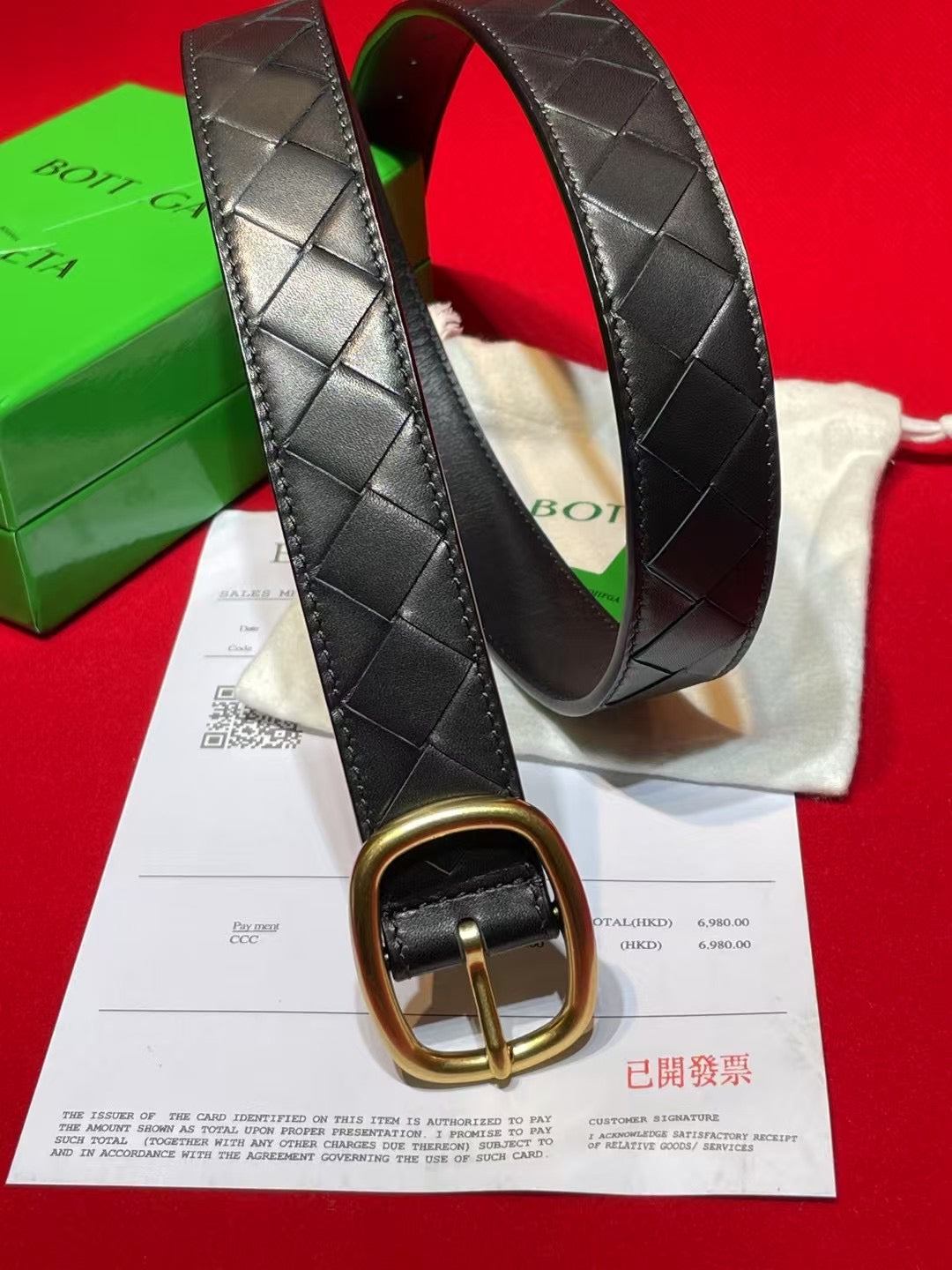 Bottega Veneta Black & Gold Designer Belt - detail image 4