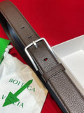 Bottega Veneta Brown & Silver Designer Belt