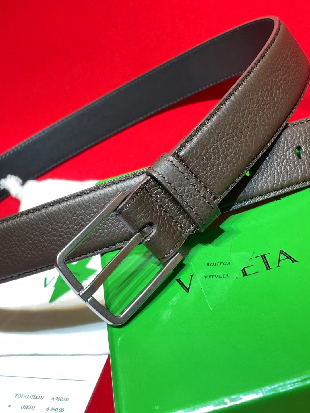 Bottega Veneta Brown & Silver Designer Belt - detail image 5