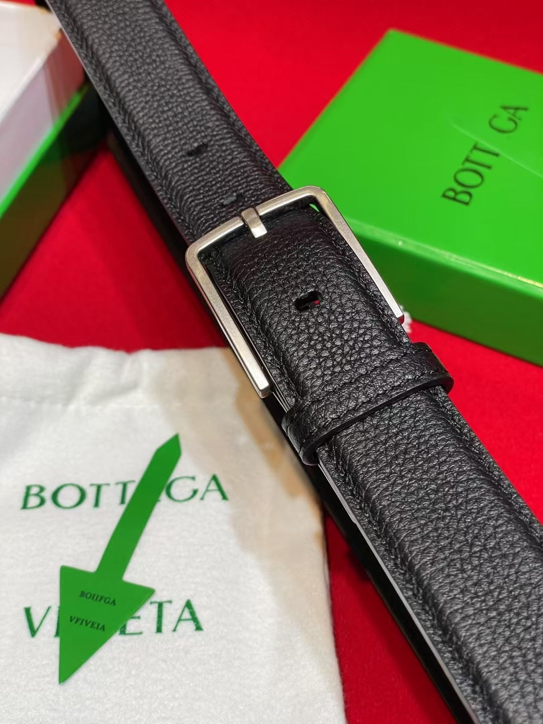 Bottega Veneta Black & Silver Designer Belt Edition 2