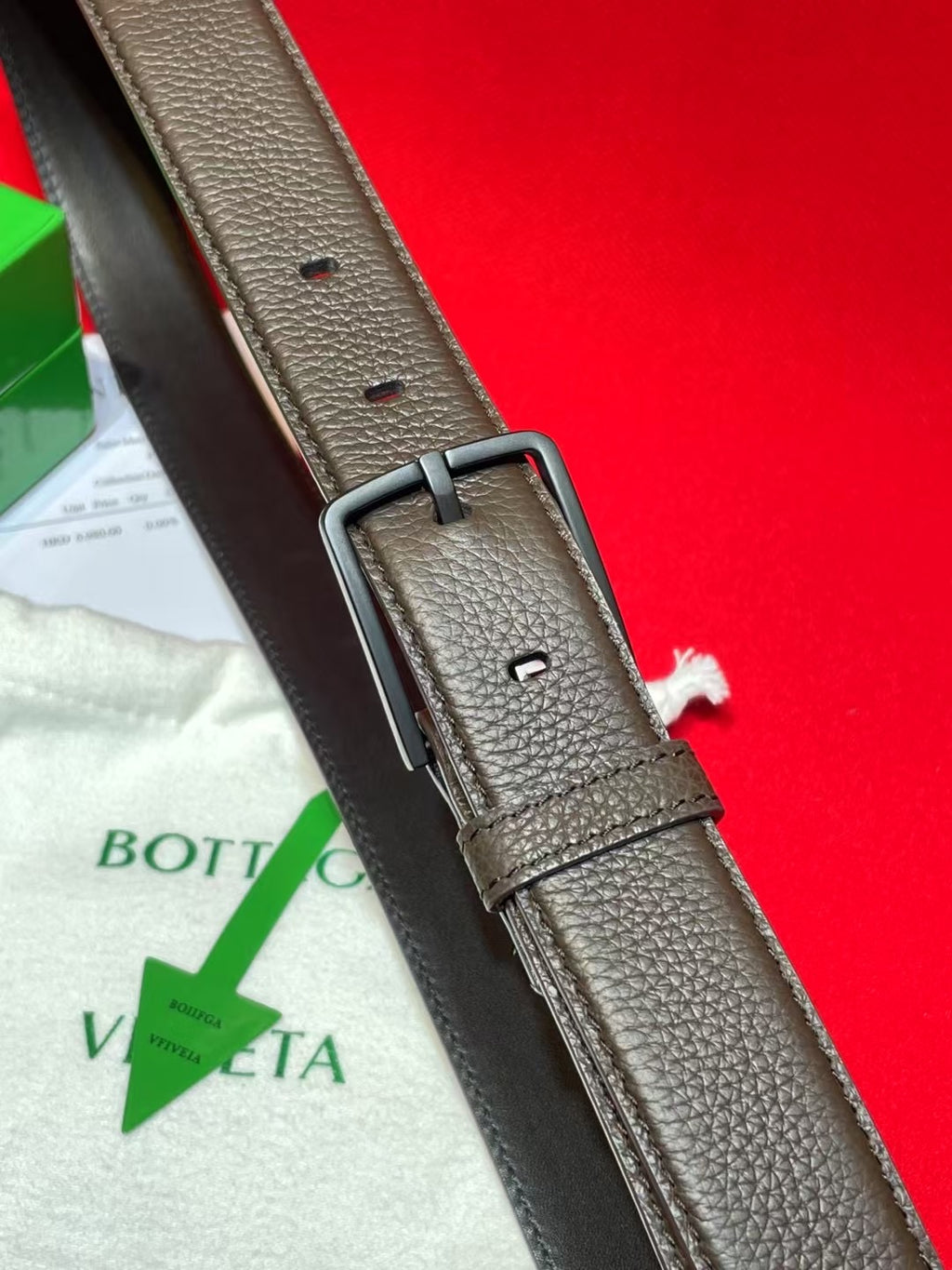 Bottega Veneta Brown & Gray Designer Belt - detail image 5