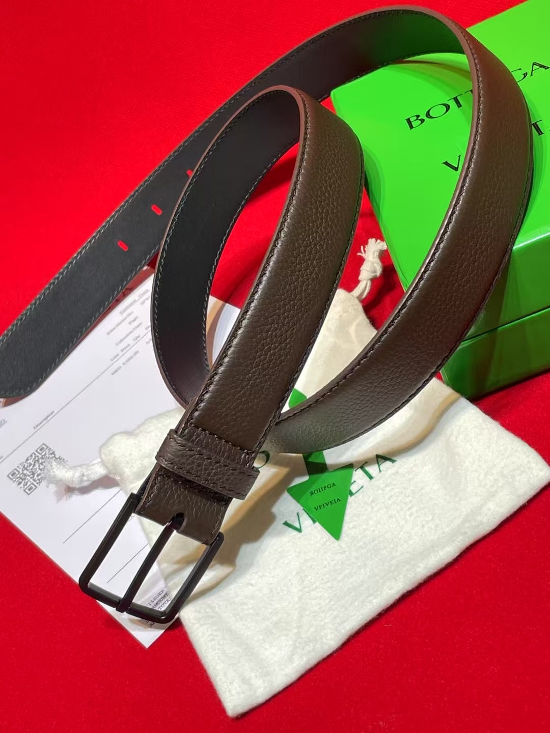 Bottega Veneta Brown & Gray Designer Belt - detail image 2