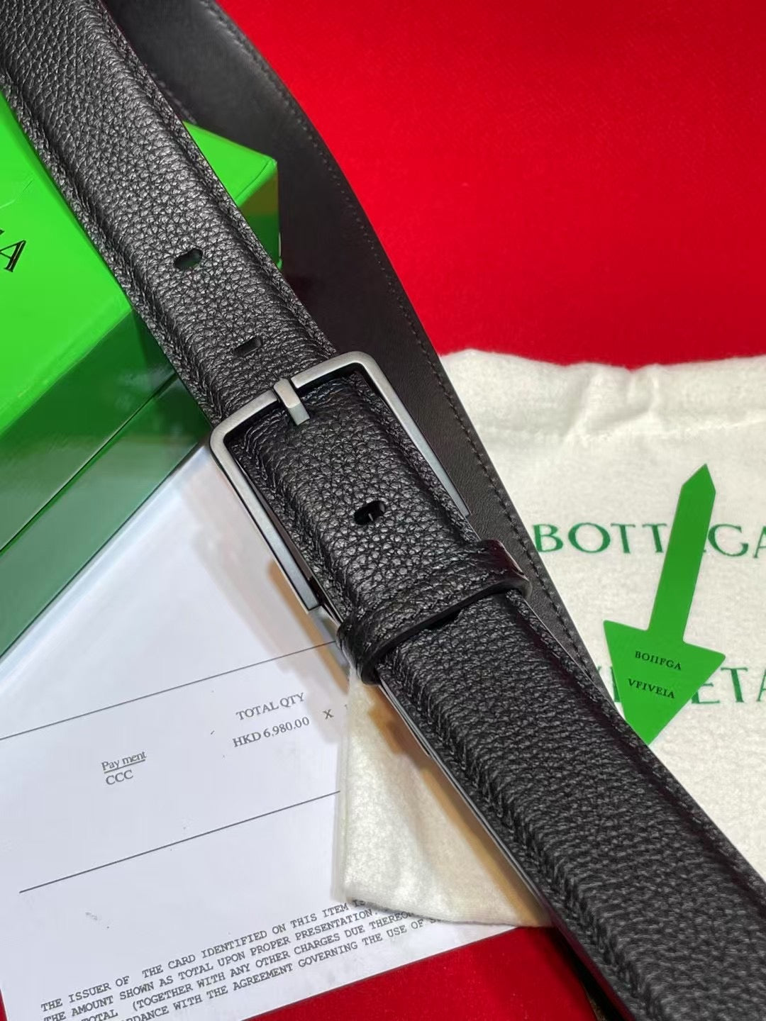 Bottega Veneta Black & Gray Designer Belt