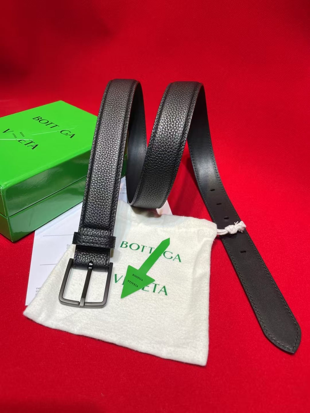 Bottega Veneta Black & Gray Designer Belt - detail image 4