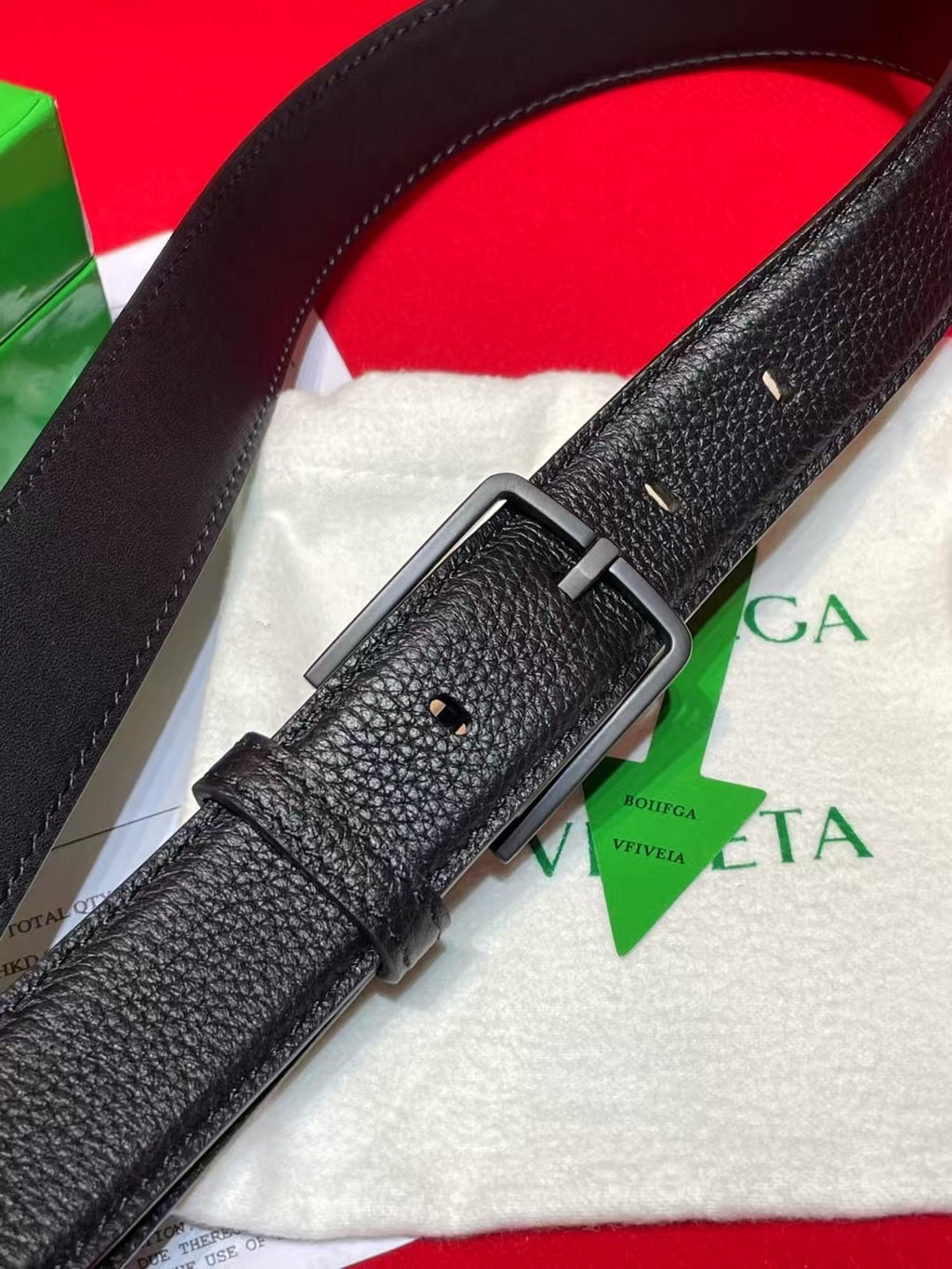 Bottega Veneta Black & Gray Designer Belt - detail image 2