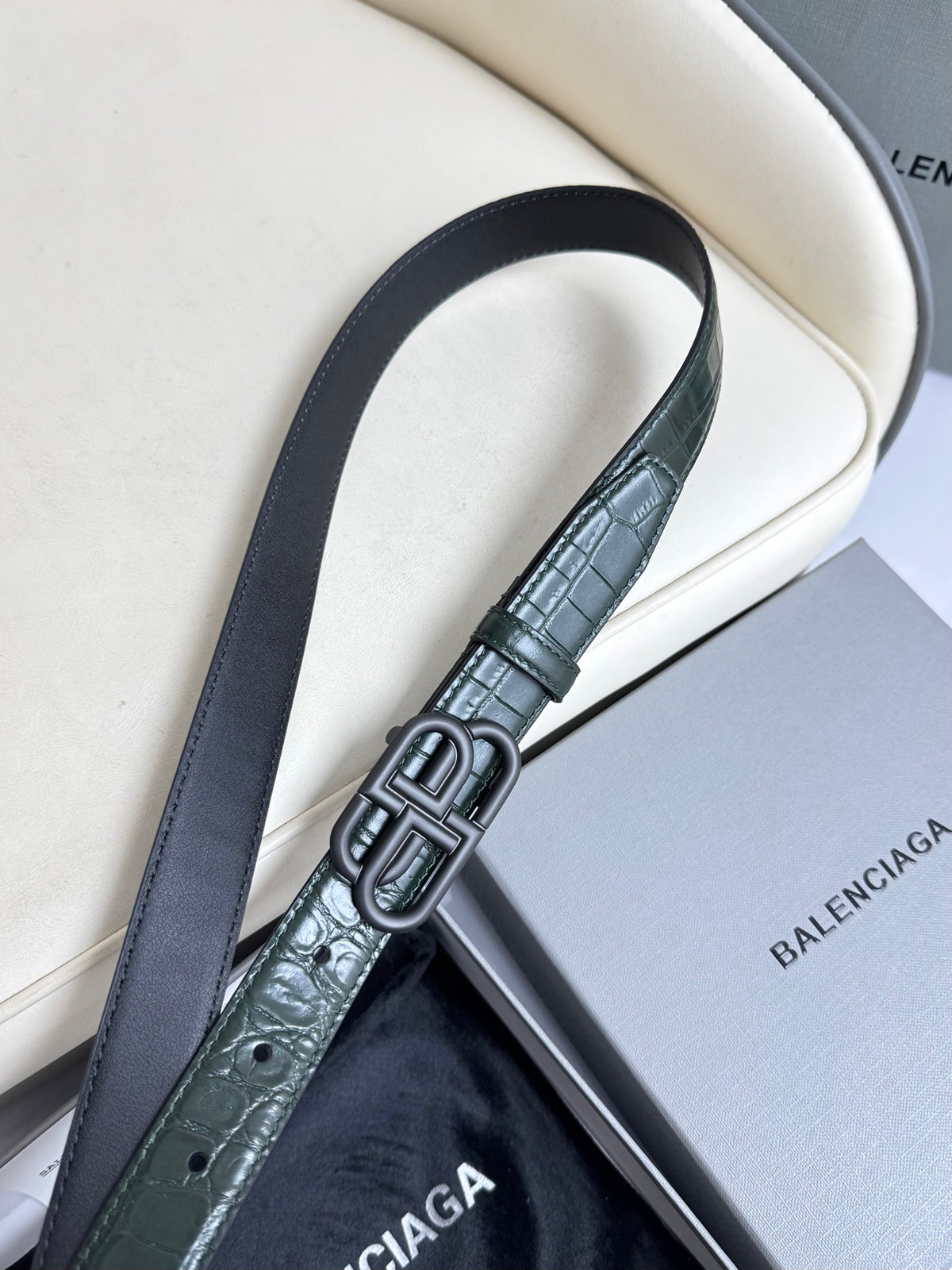 Balenciaga 5816901LR041000 Dark Green & Green Designer Belt Edition 3 - detail image 7