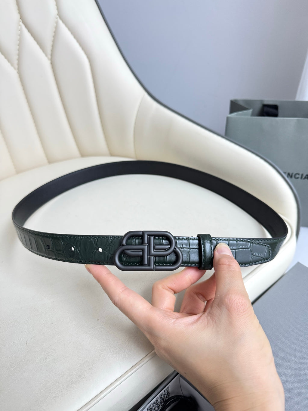 Balenciaga 5816901LR041000 Dark Green & Green Designer Belt Edition 3 - detail image 8