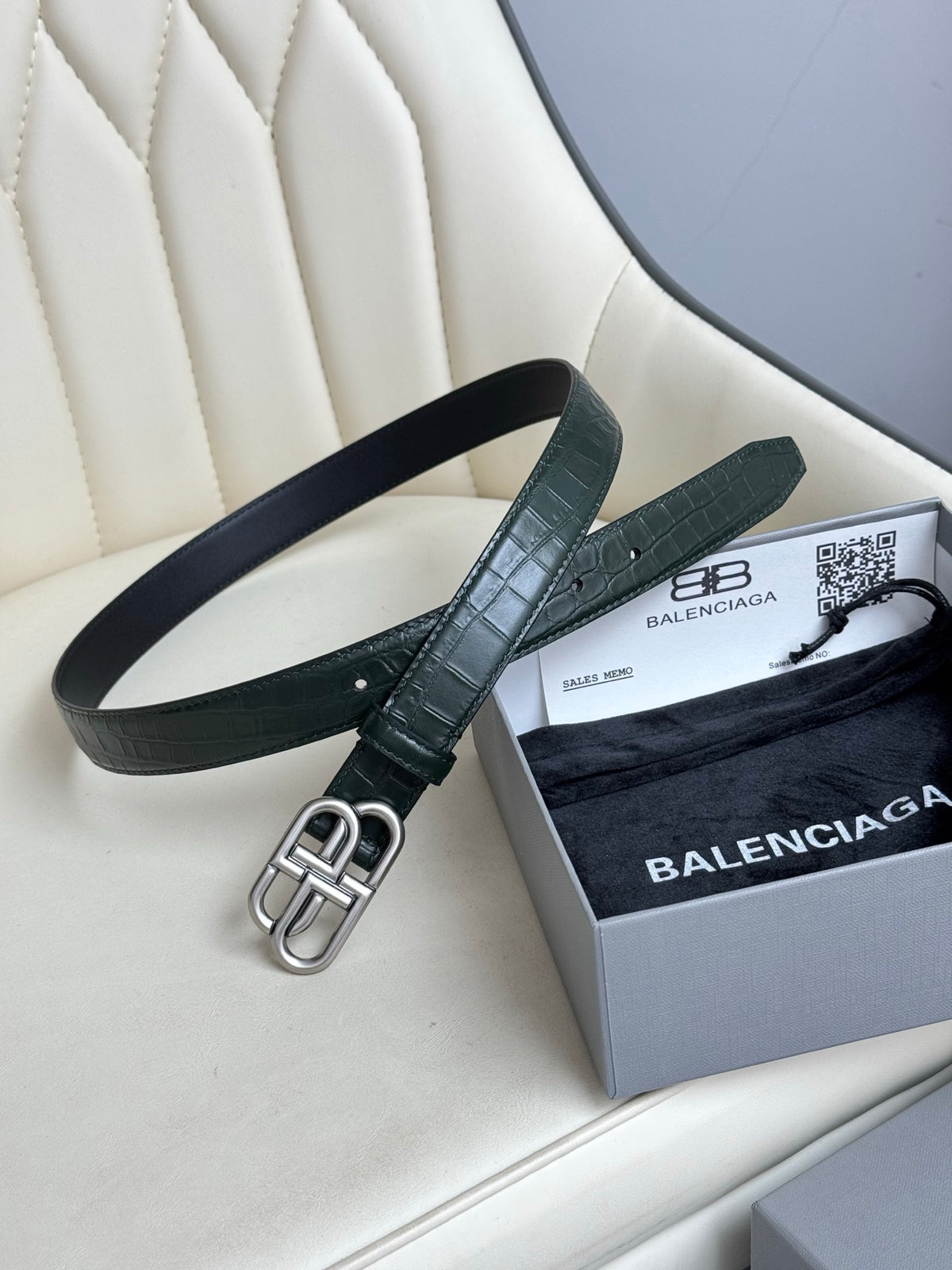 Balenciaga 5816901LR041000 Dark Green & Green Designer Belt Edition 2 - detail image 3