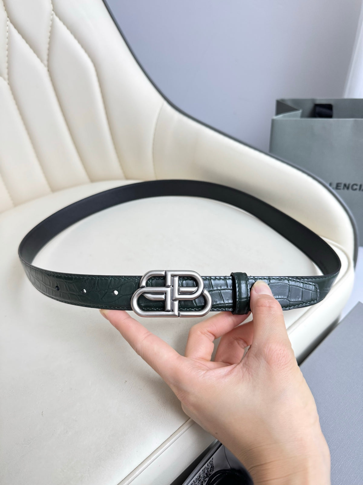 Balenciaga 5816901LR041000 Dark Green & Green Designer Belt Edition 2 - detail image 8