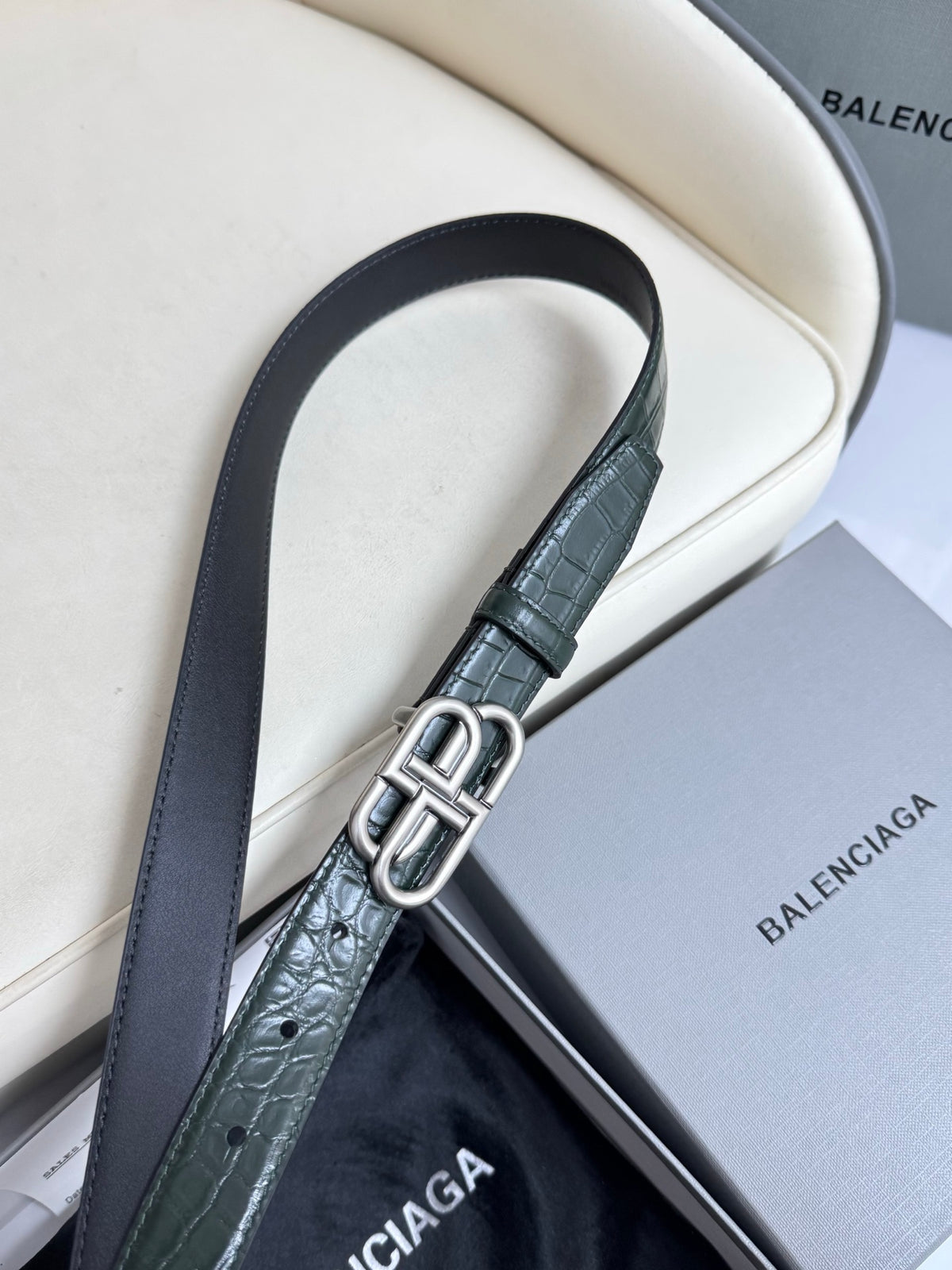 Balenciaga 5816901LR041000 Dark Green & Green Designer Belt Edition 2 - detail image 7