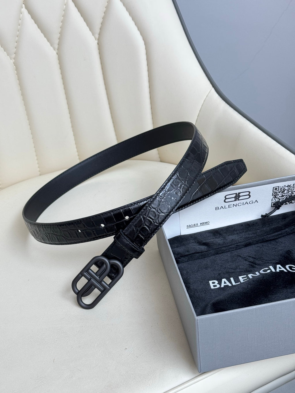 Balenciaga 5816901LR041000 Black Designer Belt - detail image 3