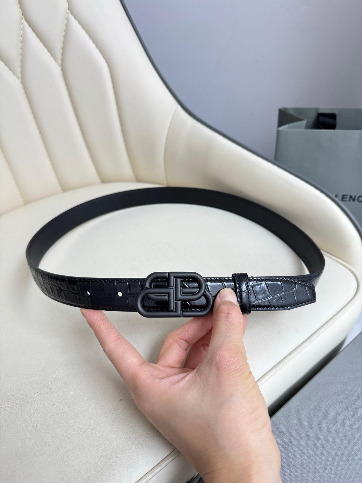 Balenciaga 5816901LR041000 Black Designer Belt - detail image 8