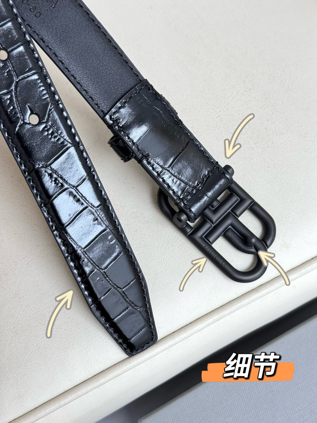 Balenciaga 5816901LR041000 Black Designer Belt - detail image 6