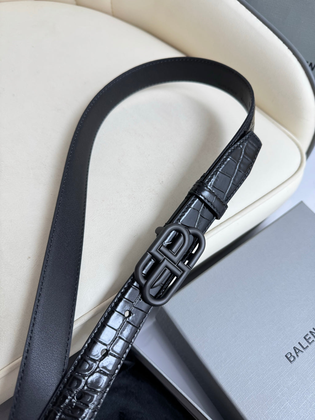 Balenciaga 5816901LR041000 Black Designer Belt - detail image 7