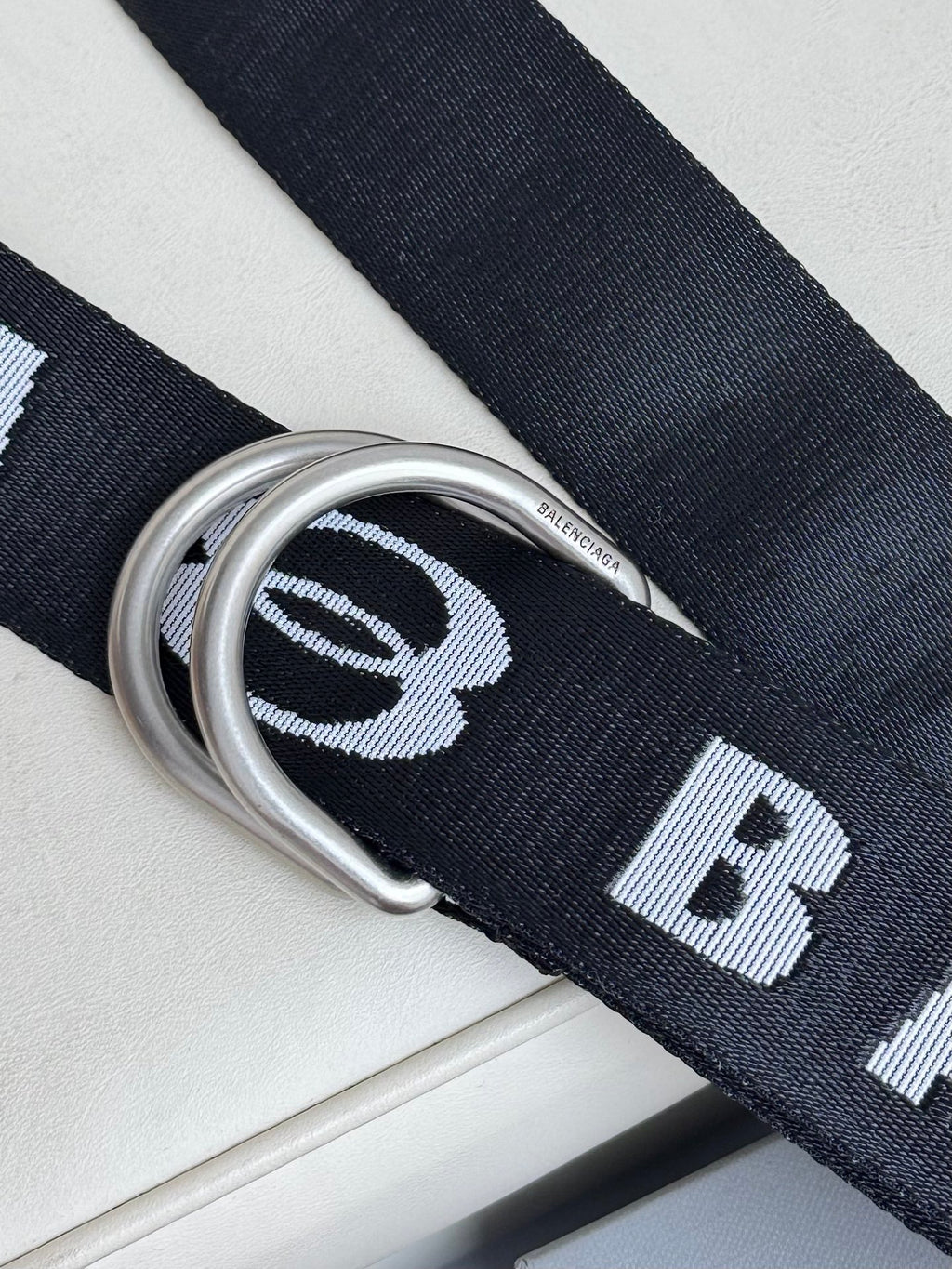 Balenciaga 7944852AA5V1090 Black & White Designer Belt - detail image 7