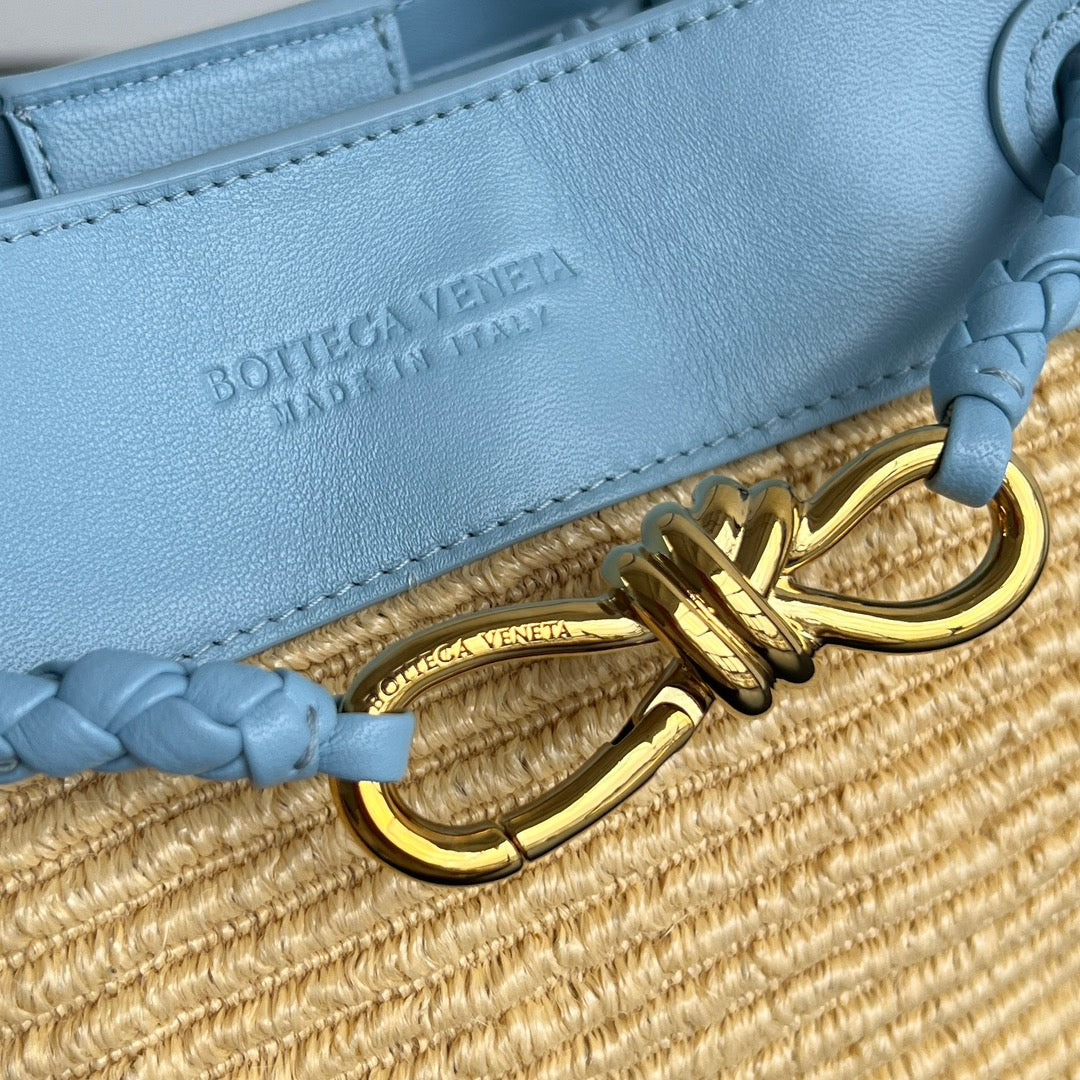 Bottega Veneta Gold & Blue Designer Handbag - detail image 7