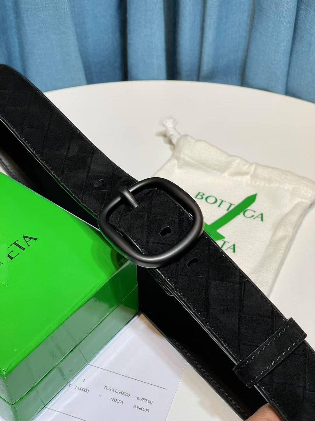 Bottega Veneta 837520V1QE12145 Black Designer Belt