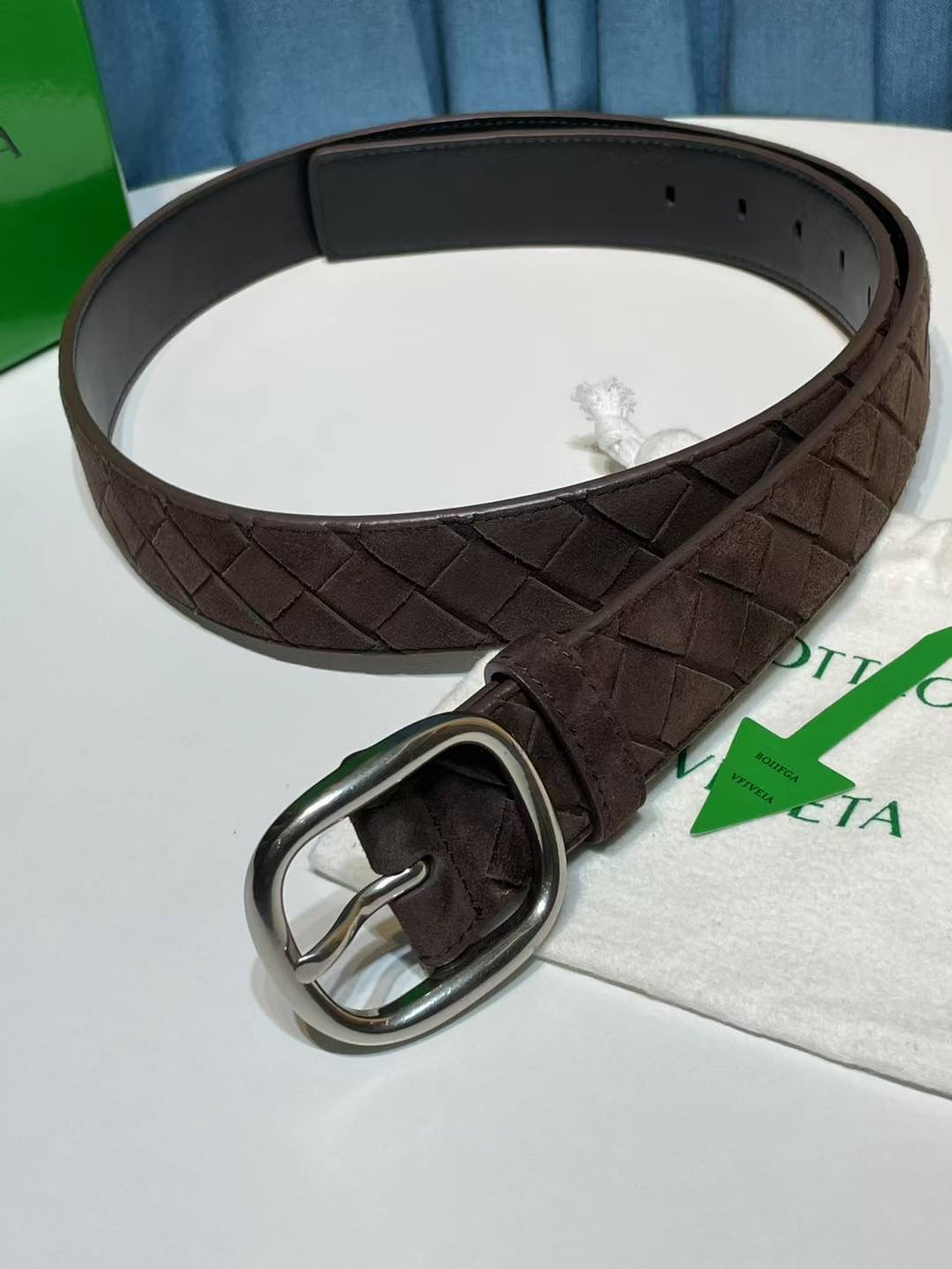 Bottega Veneta 837520V1QE12145 Brown & Silver Designer Belt - detail image 5