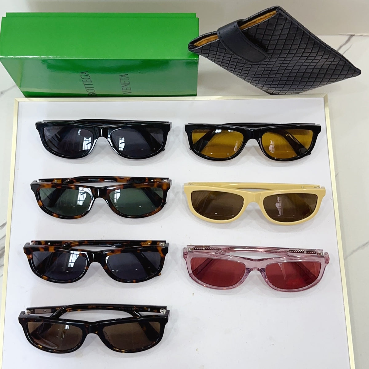 Bottega Veneta BV1327S Black & Green Designer Sunglasses 58-17-125 mm - detail image 9