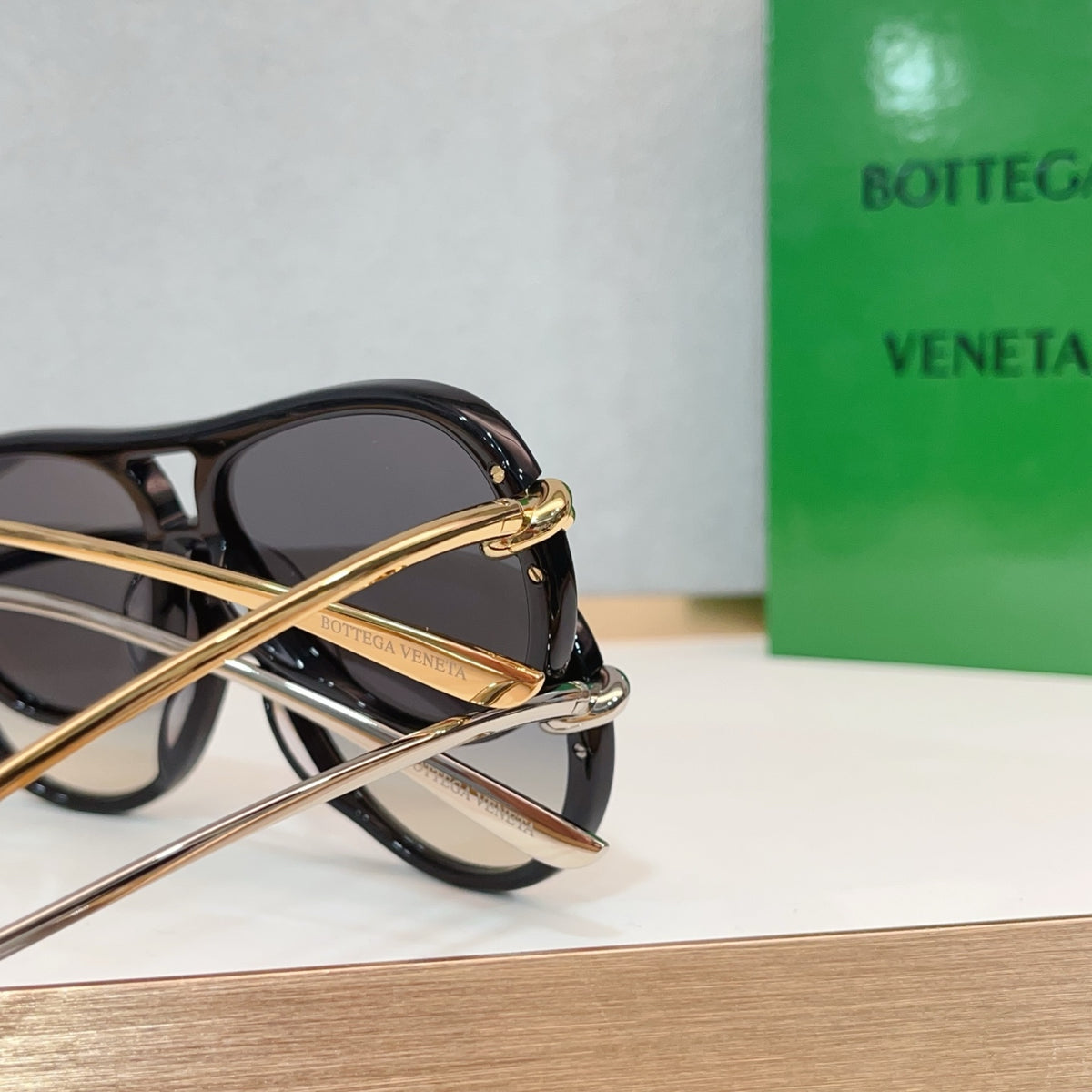 Bottega Veneta BV1418S Green & Brown Designer Sunglasses 58-15-145 m Edition 2 - detail image 8