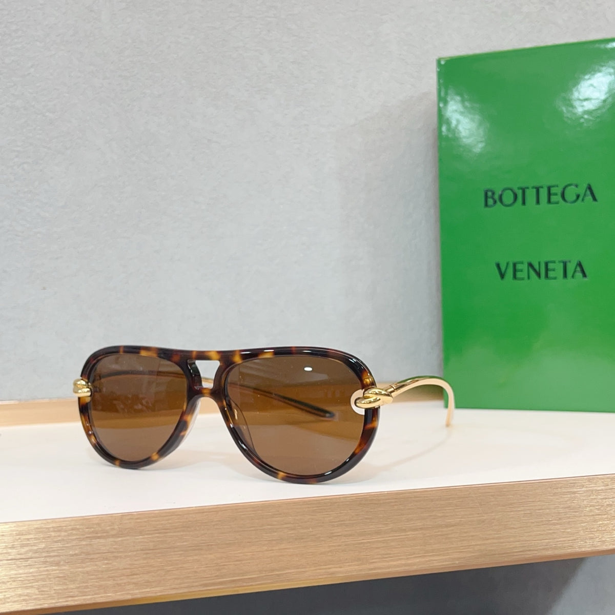 Bottega Veneta BV1418S Green & Brown Designer Sunglasses 58-15-145 m Edition 2