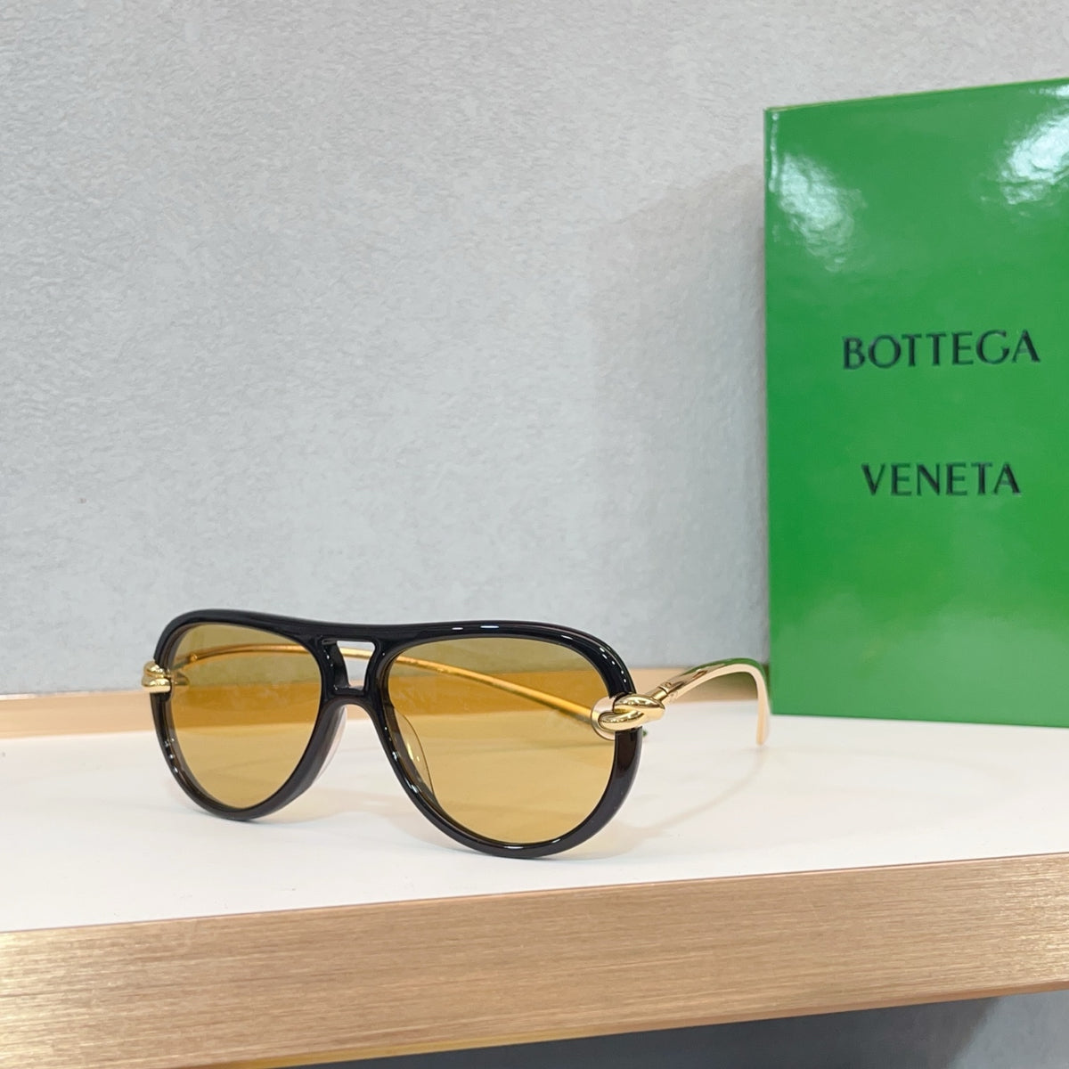 Bottega Veneta BV1418S Green & Brown Designer Sunglasses 58-15-145 m Edition 2 - detail image 3
